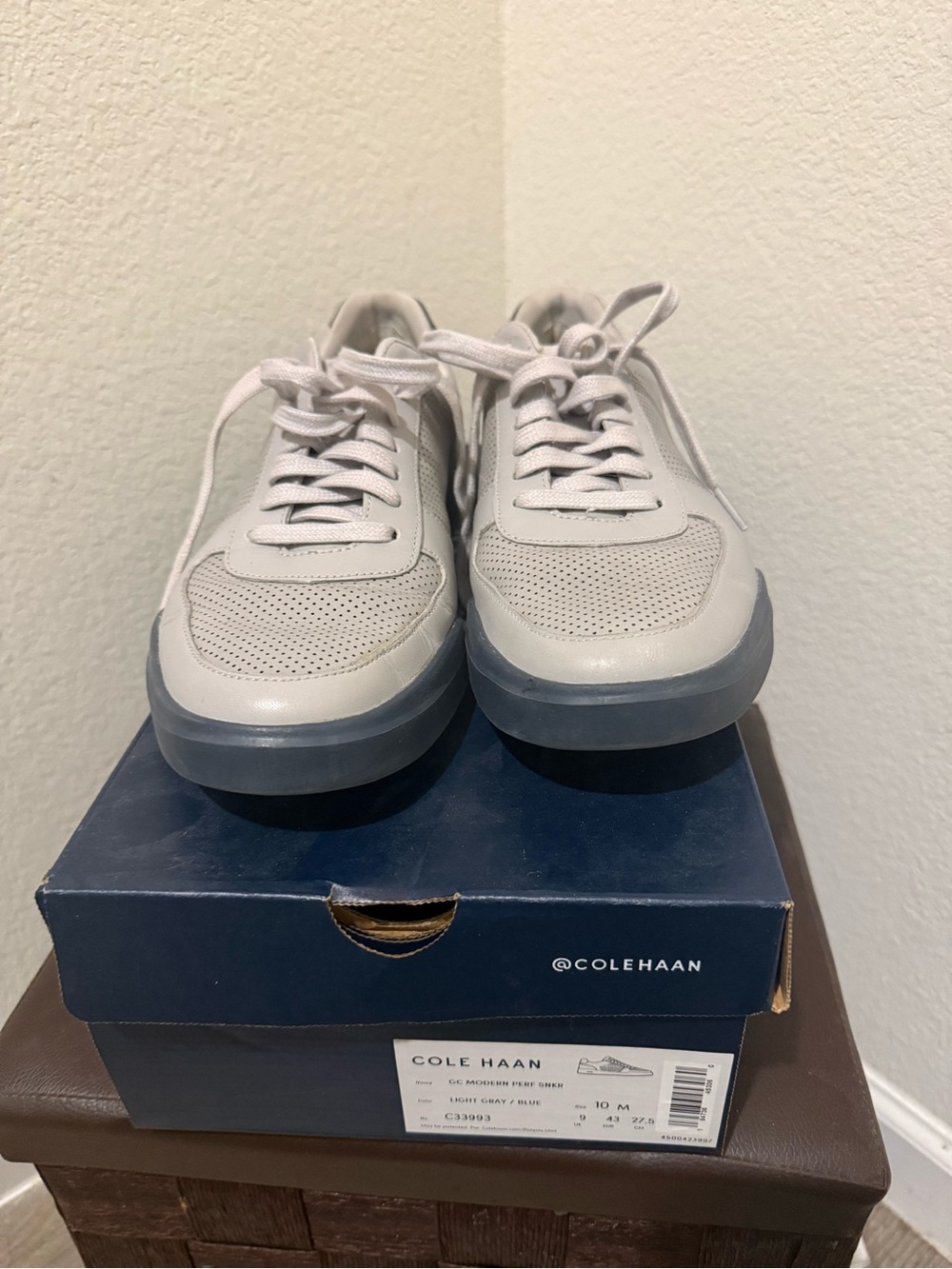 Cole Haan Men's Light Gray Sneakers with Translucent Gray Sole